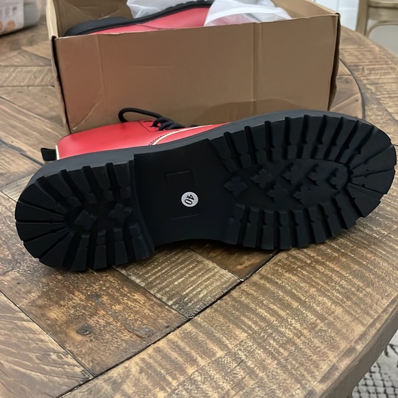 Combat Boots - Red | Red Combat Boots - Picture 4 of 5